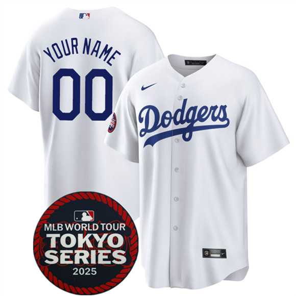 Men%27s Los Angeles Dodgers ACTIVE PLAYER Custom White 2025 World Tour Tokyo Series Home Stitched Baseball Jersey->customized nfl jersey->Custom Jersey